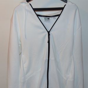 White puma drapy full zip hoodie